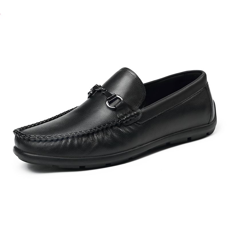 AOKANG Top Grain Cow Leather Casual Shoes Men's Black
