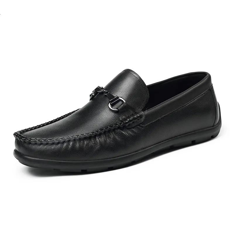 AOKANG Top Grain Cow Leather Casual Shoes Men's Black