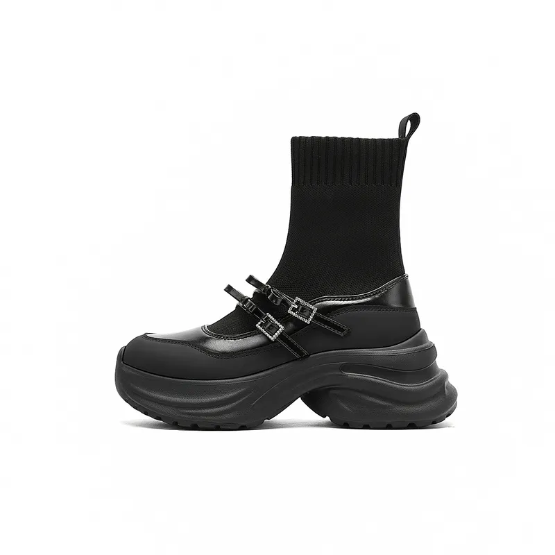 HARSON Synthetic Leather Ankle Boots 7.5cm Women's