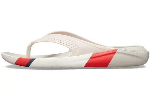Crocs LiteRide Colorblock Slides 'White Red'