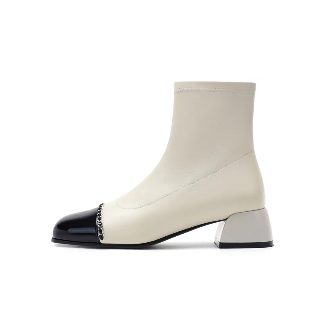 HARSON Sheepskin Ankle Boots 4cm Women's