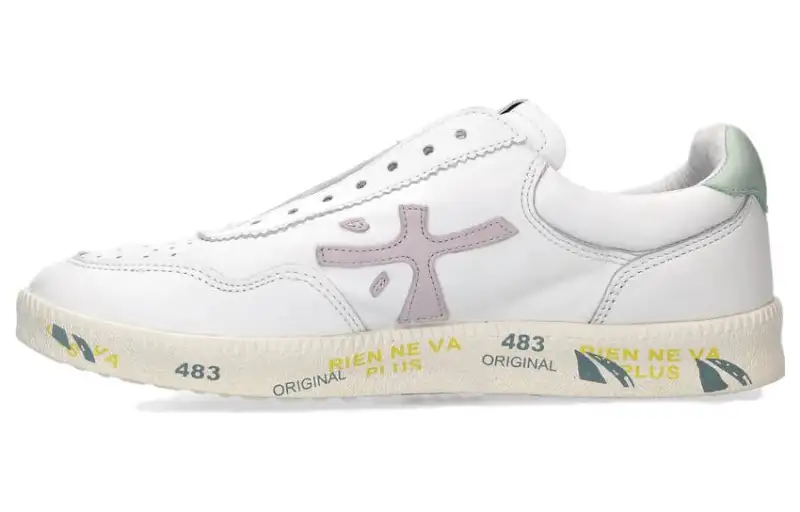 PREMIATA Calfskin Abrasion Resistant Low top Skateboard Shoes Women's White
