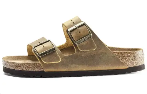 Birkenstock Arizona Leather Slide Slippers Unisex Brown