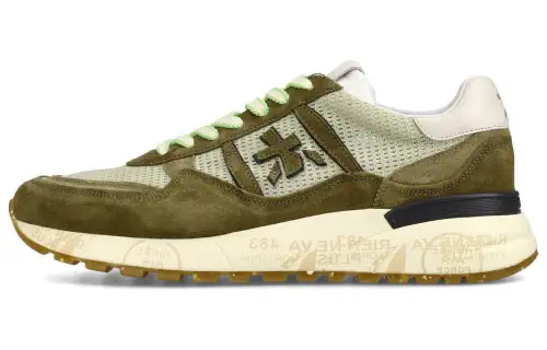 PREMIATA Leather Low top Casual Shoes Men's Olive Green