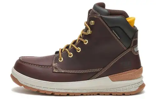 CAT Slip Resistant Abrasion Resistant Ankle Boots Men's Dark Brown