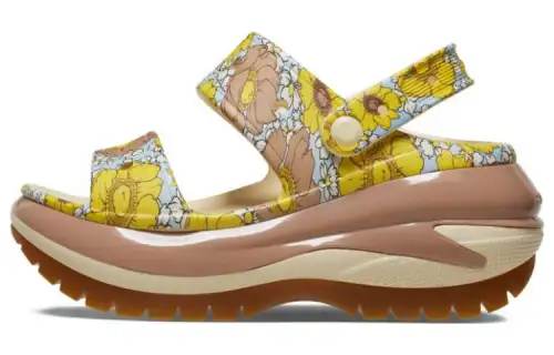 Crocs Mega Crush Retro Floral Sandals 'Vanilla Cork'