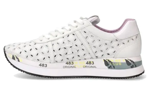 PREMIATA Leather Comfortable Breathable And Wear resistant Low top Casual Shoes Women's White