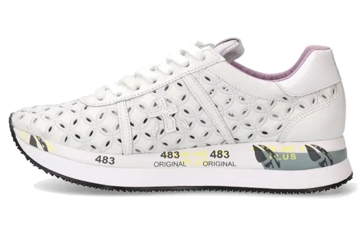 PREMIATA Leather Comfortable Breathable And Wear resistant Low top Casual Shoes Women's White