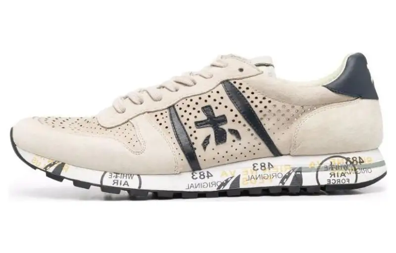 PREMIATA Eric Pigskin Fashion Trend Slip Resistant Low top Casual Shoes Men's Beige