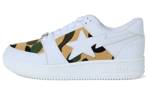 A BATHING APE BAPE STA Low top Stylish Skateboarding Shoes Women's White