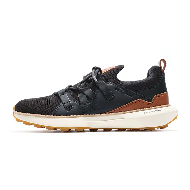 COLE HAAN Leather Cushioning Slip Resistant Breathable Lightweight Running Shoes Men's Black
