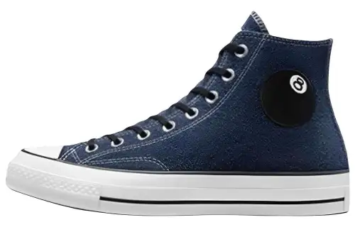 Converse x Stussy 1970s Chuck Taylor All Star 1970s Slip Resistant Abrasion Resistant High top Canvas Shoes Unisex Blue