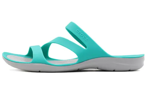 Crocs Swiftwater Slide Slippers Women's Deep Lake Blue/Light Gray