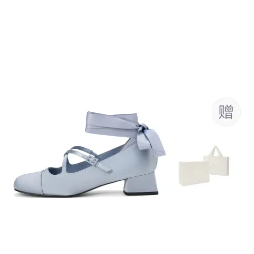 CHARLES&KEITH King of Glory Cooperation Series PU fabric Xiao Qiao style ballet shoes thick heel high heels 3.6cm women's style