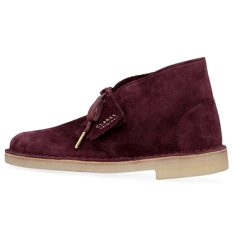 Clarks Suede Ankle Boots Women's Burgundy Red