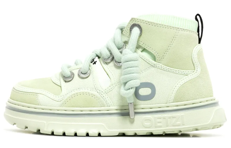 OETZI Fabric High top Skateboard Shoes Unisex Cyan