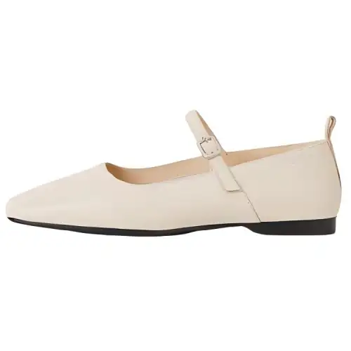 VAGABOND SHOEMAKERS Leather Flat Mary Jane Shoes 1.2cm Women's Beige