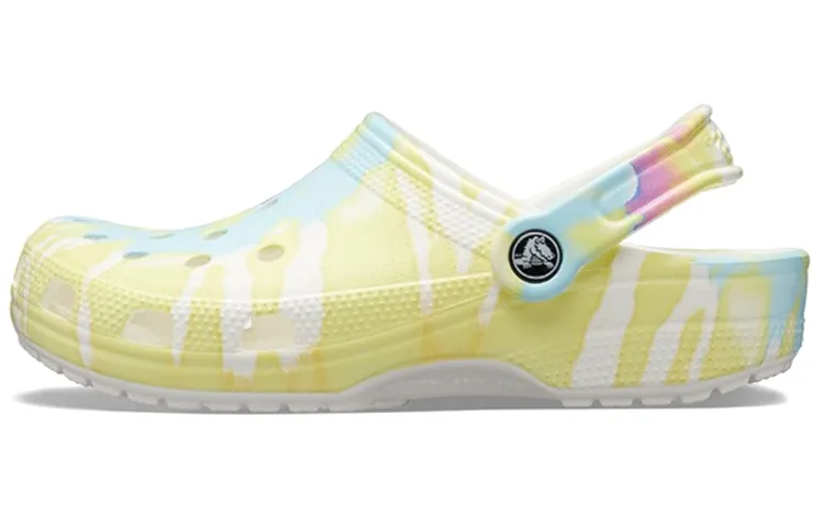 Crocs Classic Clog Tie Dye Beach Sandals Multi Color Unisex