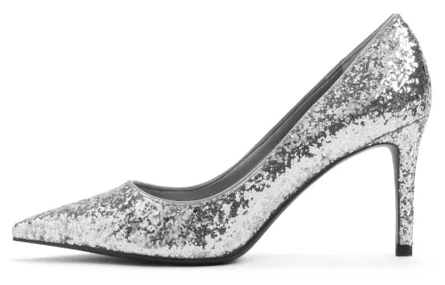 CHARLES&KEITH Small Ck Fabric Slim Heel High Heels 8cm Women's