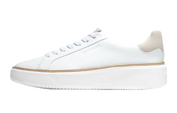 COLE HAAN Cow Leather, Leather Lightweight Low top Stylish Skateboarding Shoes Women's White