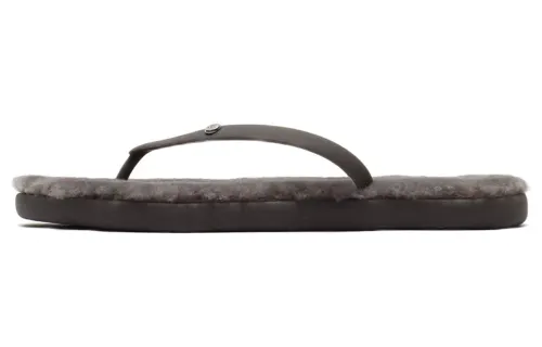 UGG W Fluffie II Leather Slippers Women's Charcoal Gray