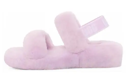 UGG Oh Yeah sheepskin integrated simple and comfortable furry slippers women's lavender mist purple