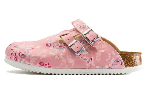 Birkenstock Artificial Leather Closed Toe Slippers Unisex Pink Narrow