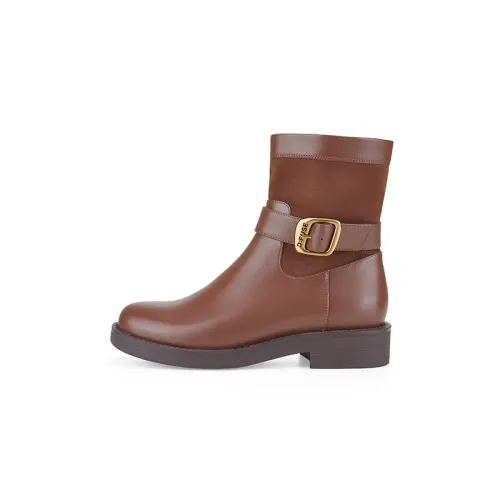 D FUSE SCANDINAVIA Cow Leather Ankle Boots 3.5cm Women's