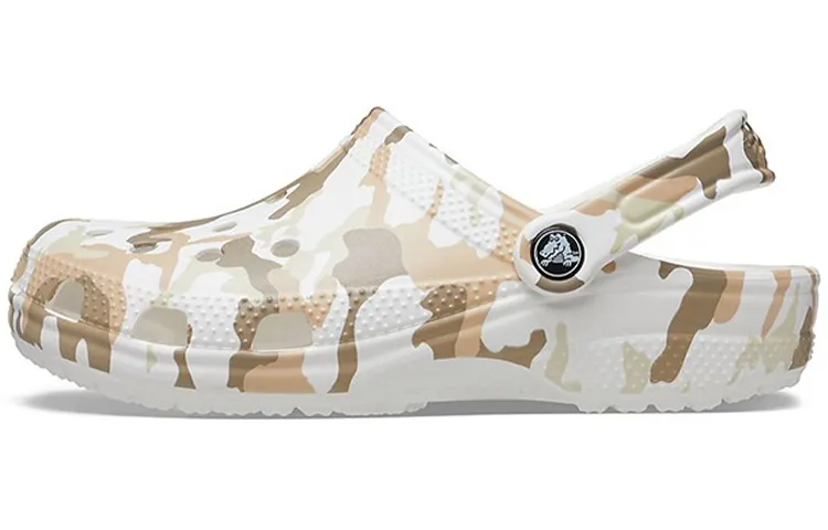 Crocs Classic Clog Camouflage Printing Beach Sandals White Camouflage Unisex