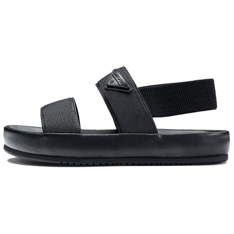 Leather comfortable universal fashionable trend breathable non-slip shock-absorbing wear-resistant cool beach black sandals for camping, simple and elegant design
