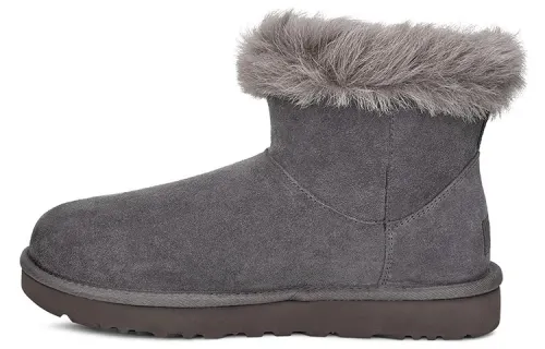 UGG Classic Fluff Pin Mini Fleece Lined Gray Women's