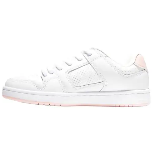 DC Shoes Leather Low top Skateboard Shoes Women's White Pink