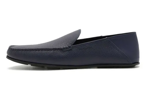 PEDRO Top Grain Cow Leather Men's Casual Shoes Dark Blue