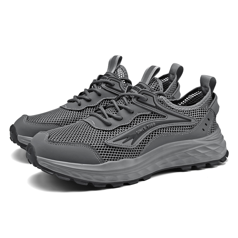 AOKANG Breathable Lightweight Height Increasing Breathable Lightweight Height Increasing Running Shoes Men’s Gray