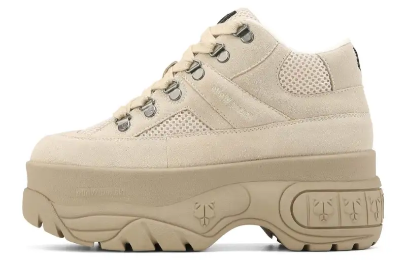 Naked Wolfe Slash Abrasion Resistant Mid top Casual Shoes Women's Beige