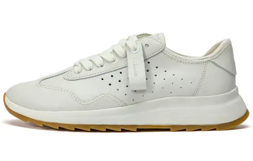 Clarks Cow Leather Low top Sports Casual Shoes Women's White