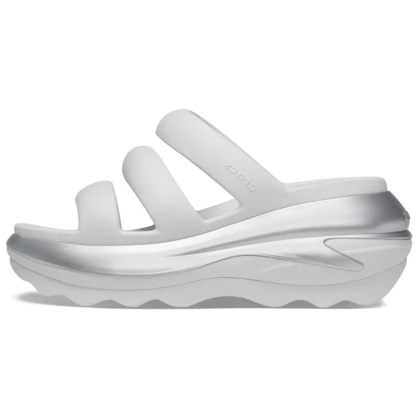 Crocs Slide Slippers Women's White Silver