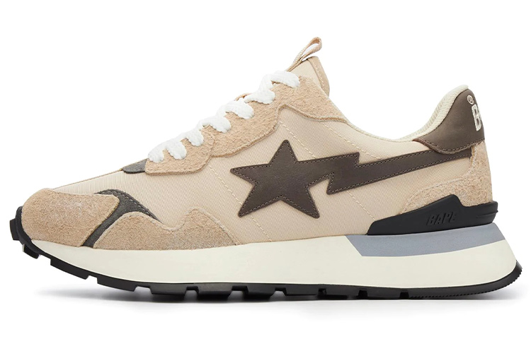 Мужские кроссовки A BATHING APE A BATHING APE ROAD STA EXPRESS (бежево-черные)