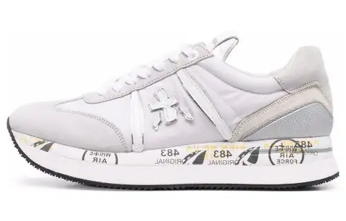 PREMIATA Conny Leather Low top Casual Shoes Women's White Gray