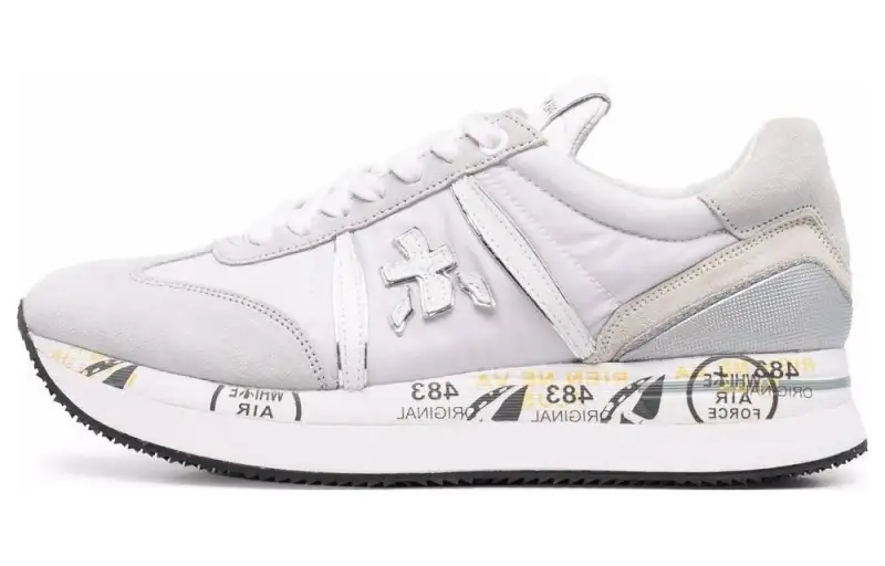 PREMIATA Conny Leather Low top Casual Shoes Women's White Gray