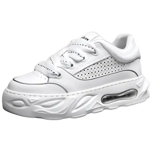 JANE HARLOW Leather Breathable Low top Casual Shoes Men's White