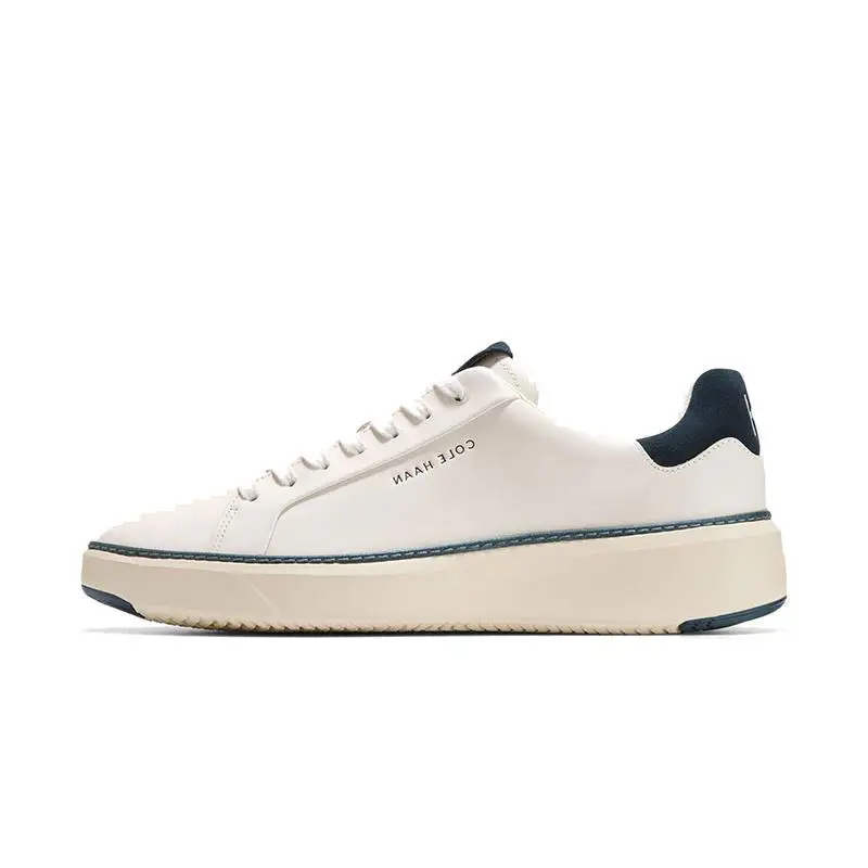 COLE HAAN Cow Leather Low top Skateboard Shoes Men's Ivory/Dusty Blue