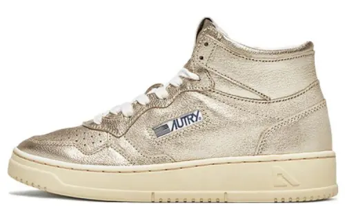 AUTRY Leather Stylish Skateboarding Shoes Women's Platinum Distressed