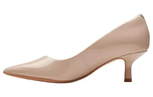 Clarks Leather Slim Heel High Heels Women's Natural
