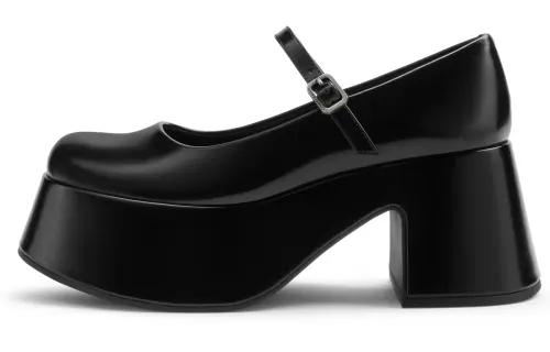 CHARLES&KEITH Pu Chunky Heel Mary Jane Shoes Women's