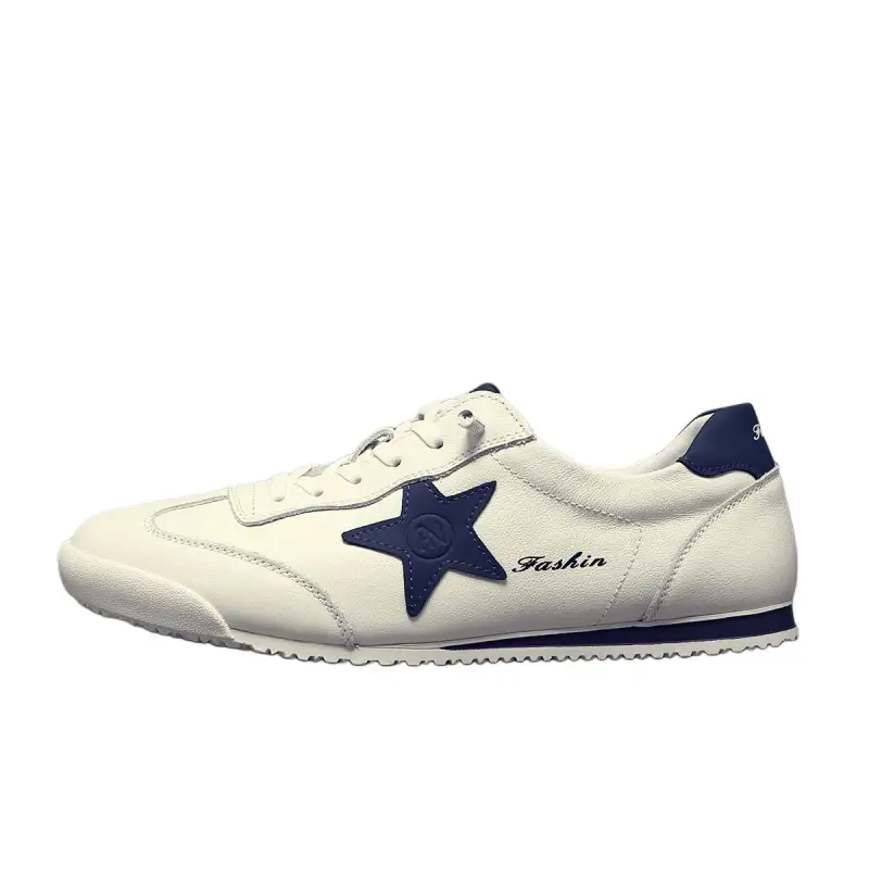 JANE HARLOW Top Grain Cow Leather Low top Casual Shoes Men's White Blue