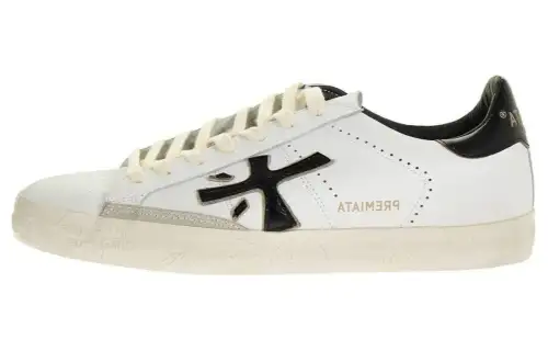 PREMIATA Leather Abrasion Resistant Low top Skateboard Shoes Men's White