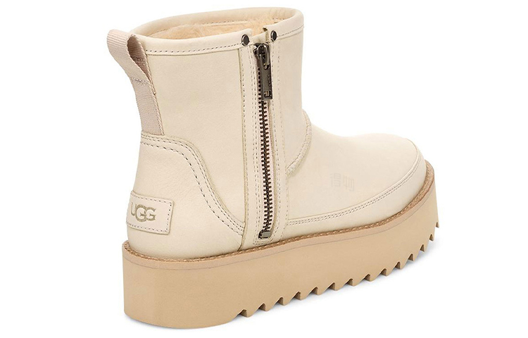 Женские сапоги UGG F19 Classic Rebel Biker Mini (розовые) — фото 4