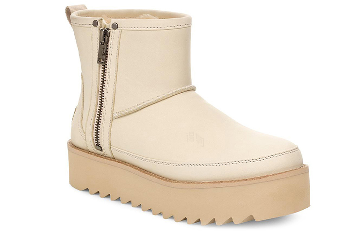 Женские сапоги UGG F19 Classic Rebel Biker Mini (розовые) — фото 3