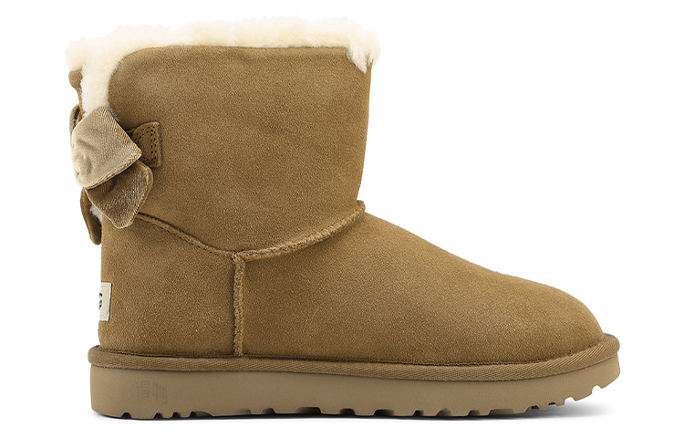 Женские сапоги UGG Bailey Bow Velvet Ribbon (коричневые) — фото 2